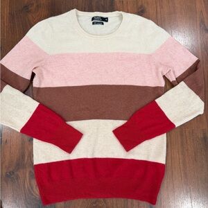 Galeries Lafayette 100% cashmere crewneck sweater Sz Small pink beige